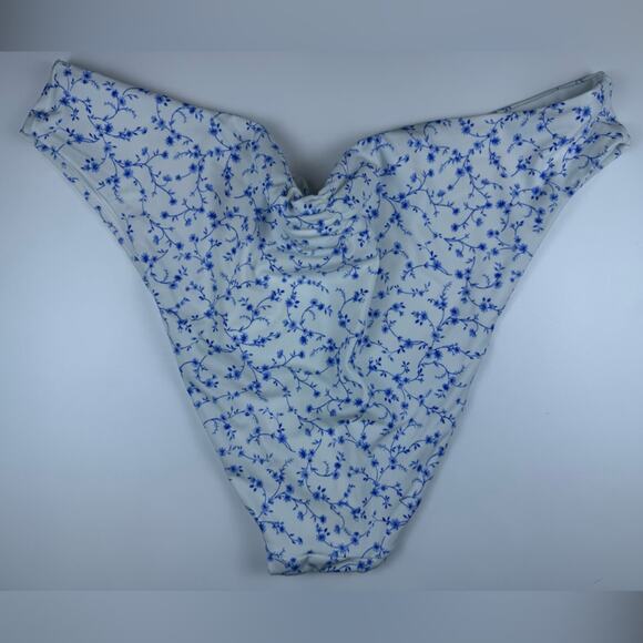 NWT Andie Swim The Symi Bikini Bottom Blue And White Ditzy Bloom Size XXXL - Picture 4 of 8